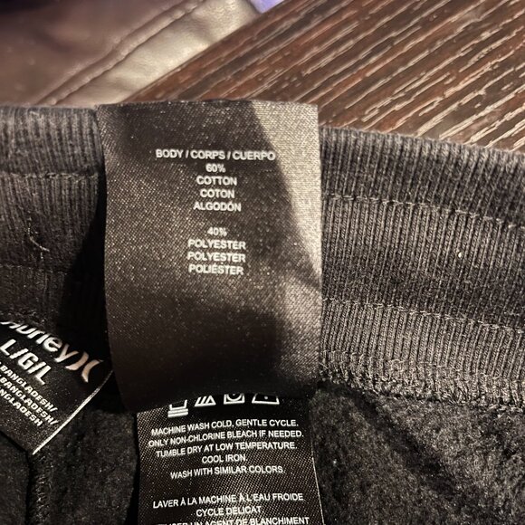 Mens Black Hurley Sweats Joggers Large - Picture 5 of 8